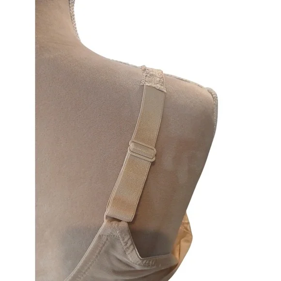 Playtex Love My Curves Lift Bra 40DD Beige Lace Plunge Neckline Stretch Cups - Picture 6 of 9